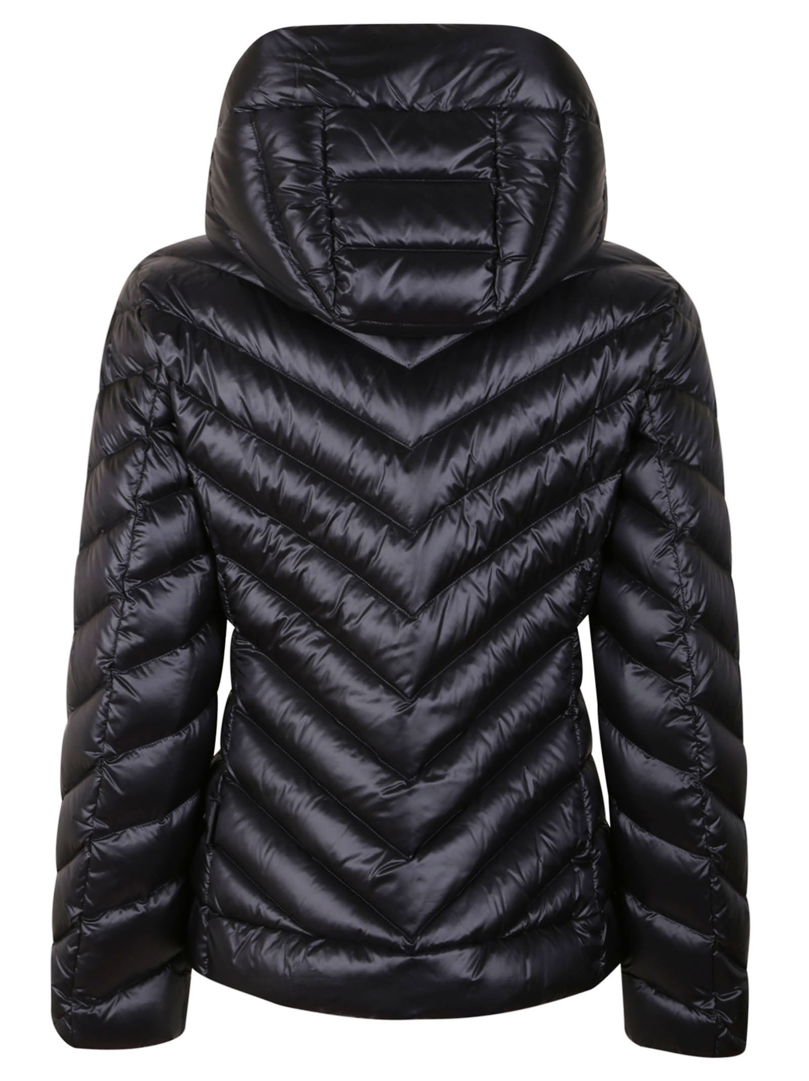 Chevron recycled 2024 nylon hooded coat